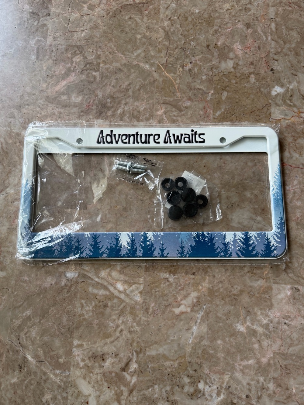 Adventure Awaits License Plate Frame,License Plate Frame Mountains,Rust-Proof
